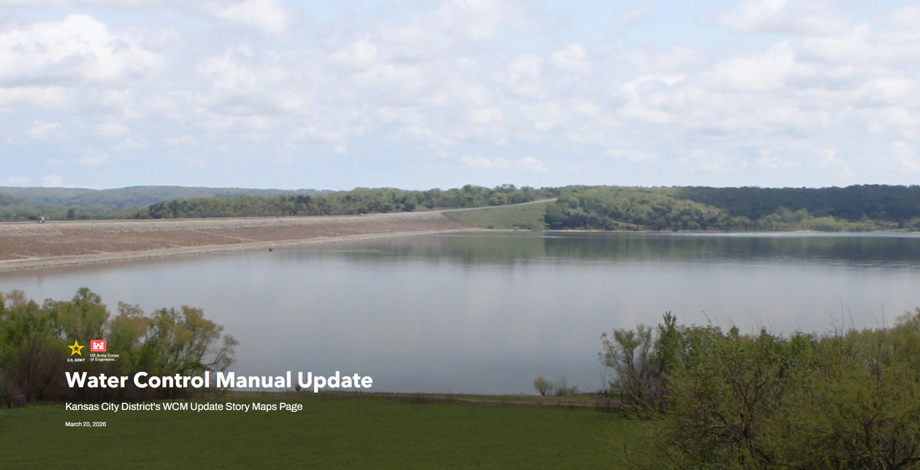 An image of a USACE lake with text layered on top.